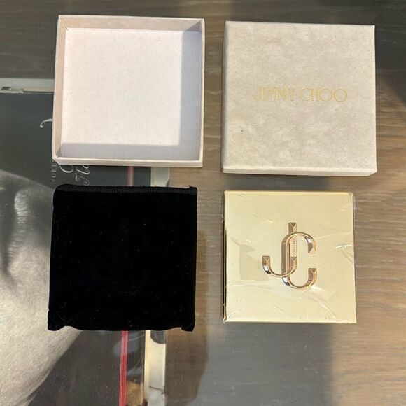 Jimmy Choo Gold Compact Purse Mirror - Picture 1 of 4